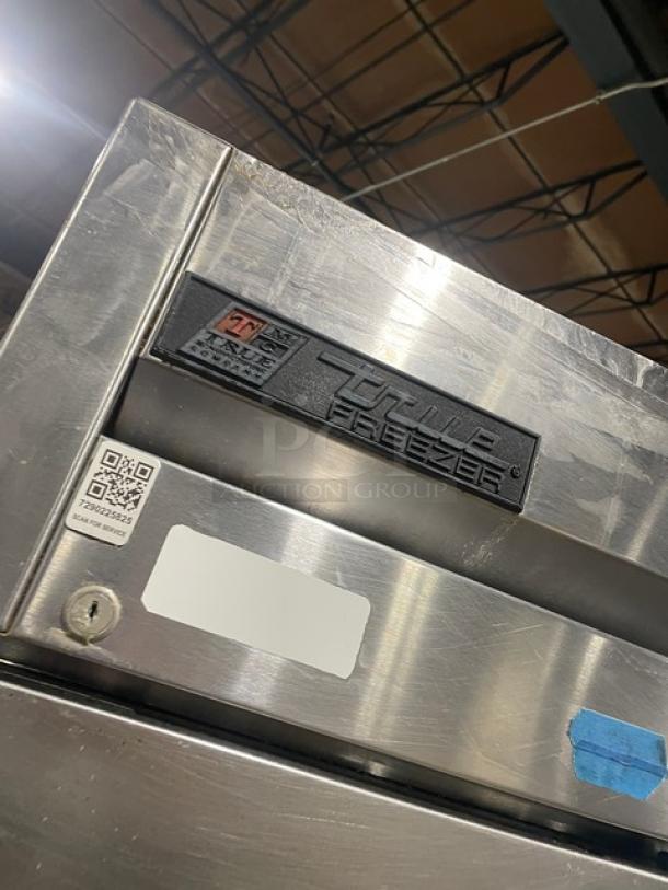 True T-23F Commercial Stainless Steel Freezer, single door, Energy Star, poly coated rack, on casters, 115V 1 Phase.