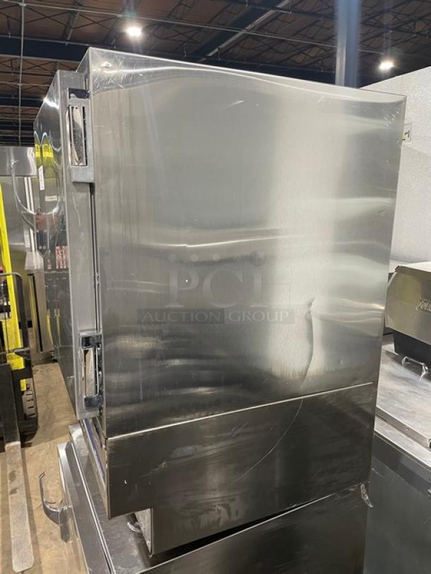 Follett Performance Plus Series stainless steel medical-grade undercounter refrigerator, model REF5, with poly-coated wired rack.