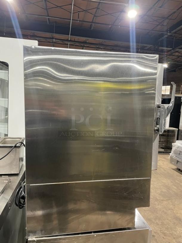 Follett REF5 commercial stainless steel undercounter medical-grade refrigerator, includes poly-coated wired rack, 115V.