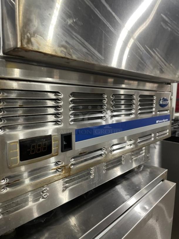 Follett REF5 Performance Plus Series stainless steel medical-grade refrigerator, undercounter model, visible wear.