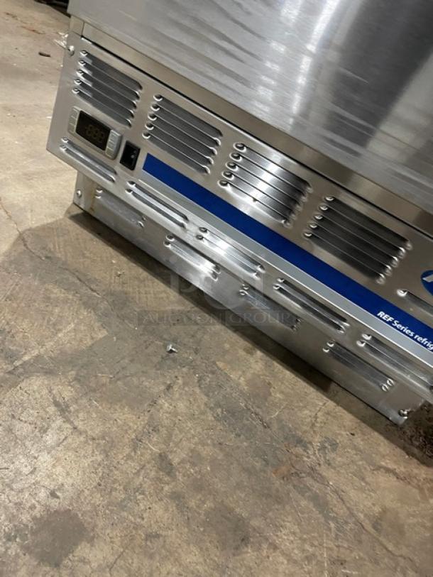 Follett Performance Plus Series stainless steel undercounter refrigerator, model REF5, with poly coated wired rack, 115V.