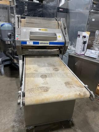 TMB Baking Commercial Stainless Steel Electric Powered Oblique Moulder/Sheeter! Model: EURO2000S! 220V! On Casters! - Item #1225313