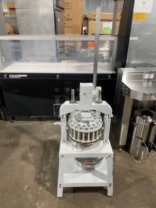 Migsa Commercial White Manual Dough Divider! With Single Undershelf! With Stainless Steel Bowl! On Legs! - Item #1225310