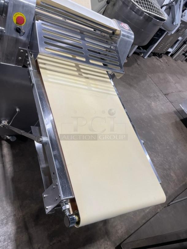 Jiade JDR-520 stainless steel dough sheeter, electric floor model, excellent condition, 220V, 1 phase, 2018 model.