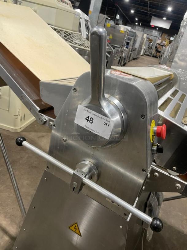 Commercial Jiade JDR-520 stainless steel dough sheeter, electric-powered, floor model, 2018, SN: B1850085, 220V 1 Phase.