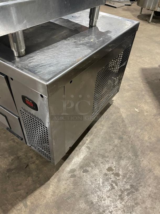 Turbo Air Super Deluxe 72" 4 Drawer Refrigerated Chef Base, Model TCBE72SDR, Stainless Steel on Casters, 115V.