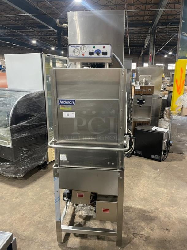 Jackson TempStar HH-E-VER 2019 commercial dishwasher, stainless steel, ventless high hood, electric booster heater, excellent condition.
