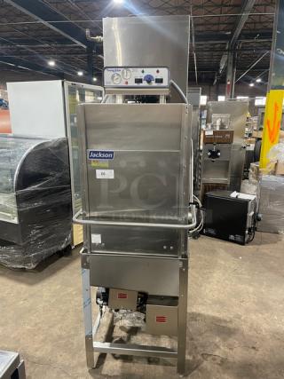 Jackson! 2019! Late Model! TempStar Series Commercial Stainless Steel Electric Powered Ventless High Hood Door-Type High-Temperature Dish Washing Machine! With Electric Booster Heater! Model: TEMPSTAR HH-E-VER SN: 19B370501! 208-230-460V 3 Phase! WORKING WHEN REMOVED! - Item #1225333
