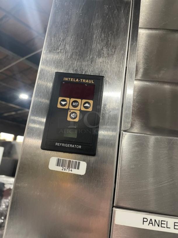 Traulsen stainless steel 2-door roll-in refrigerator, model ARI232LUTFHS, digital controls, Energy Star certified.