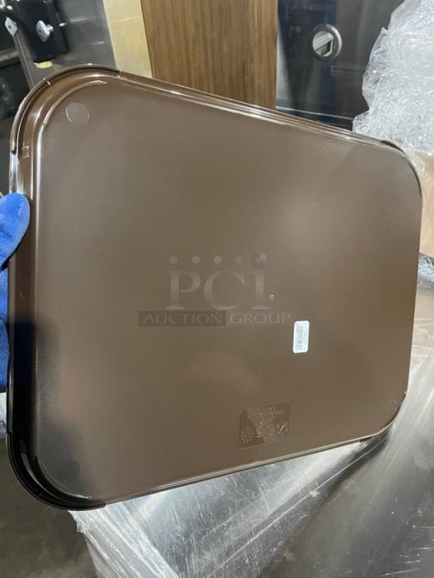 Cambro Commercial Brown 14"x18" Rectangular Serving Tray, Model 1418FF167, New Condition, 12X Bid Value.