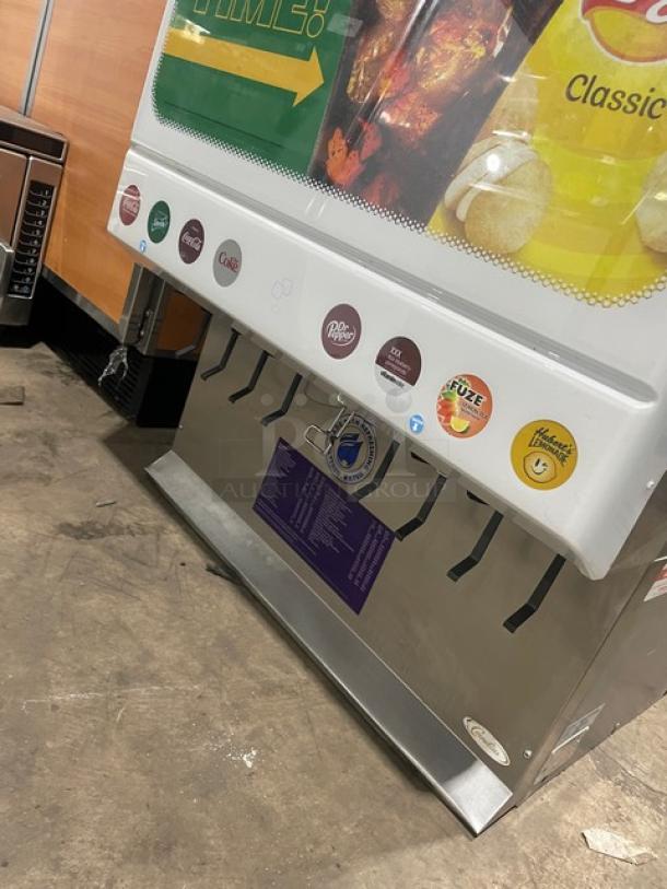 Cornelius ED250-BCZ 8-flavor beverage/ice dispenser, push button control, Subway branding, good condition, 115V 1 Phase.