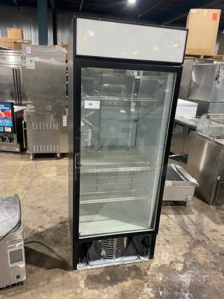 Beverage-Air Commercial Black Single Glass Swing Door Reach-In Merchandiser Refrigerator! With Poly Coated Wired Rack! Model: MT27 SN: 6458494! 115V 1 Phase! - Item #1225353