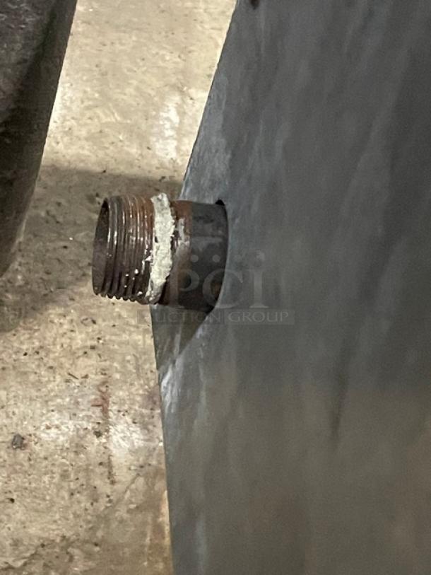 Turbo Air Radiance Series gas countertop char broiler, stainless steel, cast iron grates, on legs, showing side gas inlet.