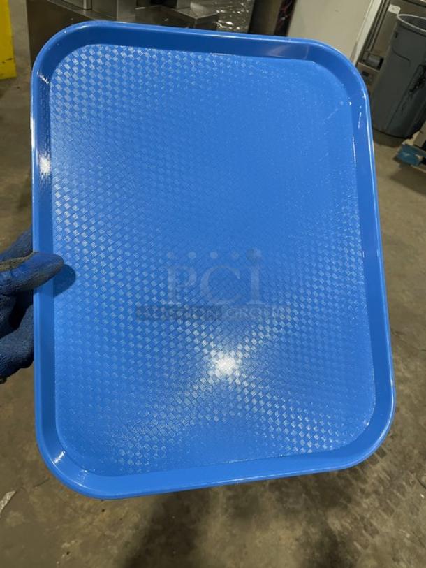 NEW Cambro 14"x18" blue fast food tray, model 1418FF168. Durable, commercial-grade, textured surface. Mint condition.