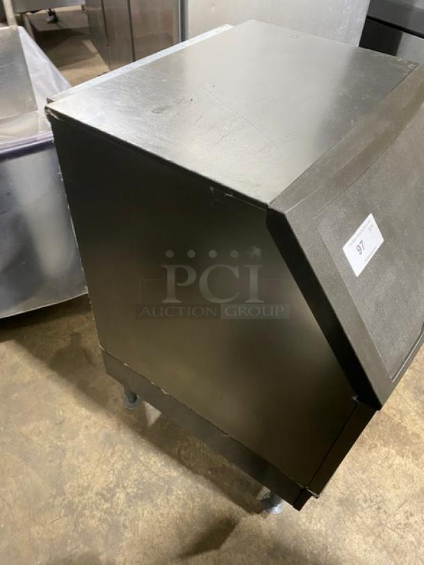 Manitowoc NEO Series stainless steel undercounter ice machine, model UYF0140A161B, on legs, air-cooled.