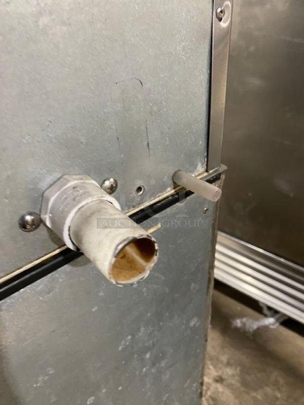 Hoshizaki KM-515MAH ice maker, stainless steel, air-cooled, Energy Star, 115V, visible piping, on legs, used condition.