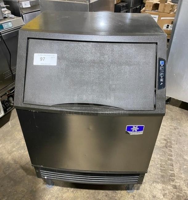 Manitowoc NEO Series stainless steel ice machine, model UYF0140A-161B. Air-cooled, half-dice cubes, on legs, 115V, 1 Phase.