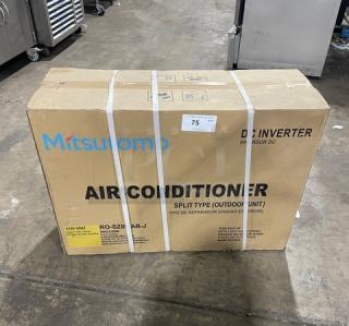 New Mitsutomo split type outdoor air conditioner, model RO-SZ09-AB-J, 115V, in original packaging, unopened.