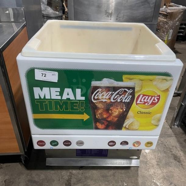 Cornelius ED250BCZ soda dispenser, 8-flavor, push button, commercial countertop, model ED250-BCZ, SN 62A0523ED243, 115V.