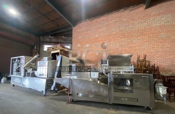 König Mini Rex GS2000 USA-K2 bakery dough production line, stainless steel, includes Rheon Twin Divider and hopper, excellent condition.