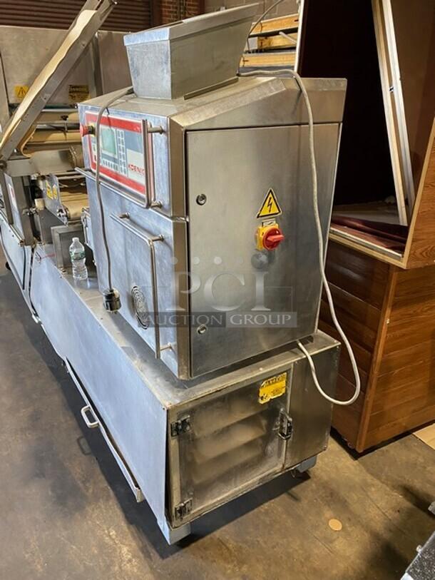 König Mini Rex GS2000 USA-K2 bakery dough production line with Rheon twin divider. Stainless steel, used, Model SN: 3160052.