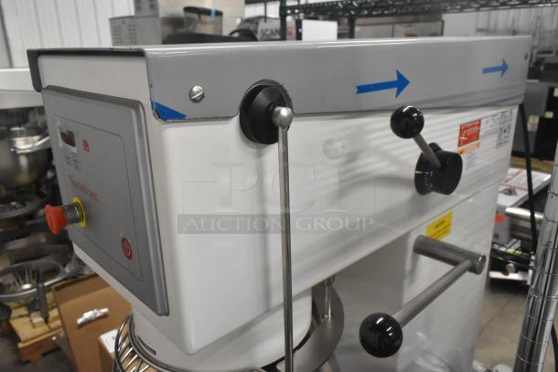 BRAND NEW 2022 Varimixer V60A 60 Quart Planetary Dough Mixer with bowl, guard, whisk, and pastry attachments. 208V, 3 Phase.