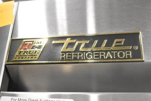 True T-35 Stainless Steel Commercial 2 Door Cooler, 115V, 1 Phase. "True Refrigerator" logo displayed.