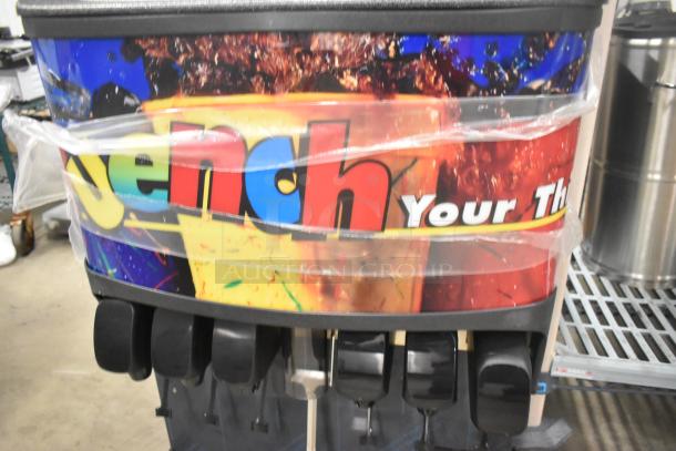 Servend SV150 6-flavor stainless steel beverage machine, countertop model. Features colorful graphics. 115V, 1 phase.