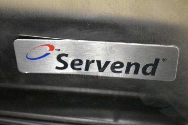 Servend SV150 6-flavor stainless steel beverage machine, commercial countertop model, 115V, 1 phase, logo plate visible.