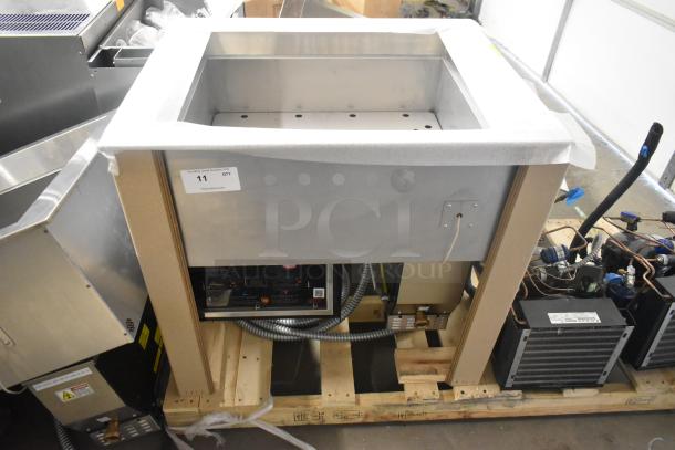 Hatco HCWBIR-2DA stainless steel dual temperature food well, two-pan capacity, 240V, 3-phase, new condition, on pallet.