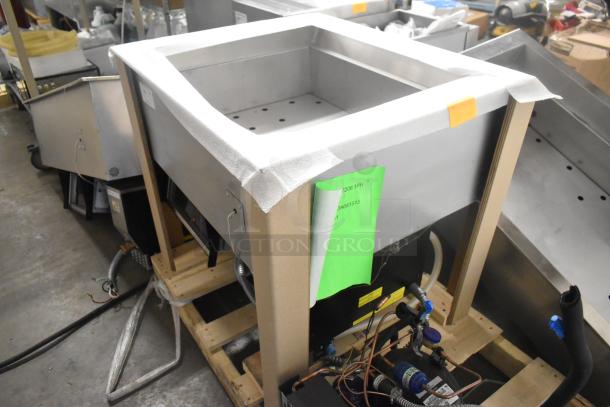 Hatco HCWBIR-2DA stainless steel dual hot/cold drop-in food well. 240V, 3-phase, excellent condition, inspection tags visible.