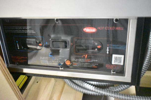 Hatco HCWBIR-2DA stainless steel commercial food well, dual temp, two pan, 240V, 3 phase, control panel view.