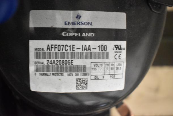 Hatco HCWBIR-2DA stainless steel dual temperature food well, 240 volts, 3 phase, for hot/cold use, label by Emerson Copeland.