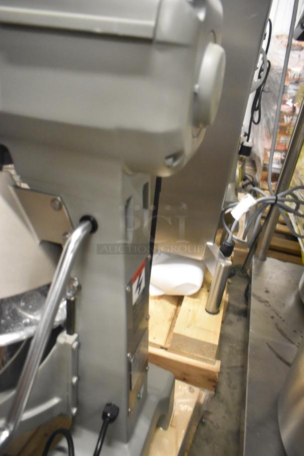 Brand new 2023 Globe SP20 20-quart planetary dough mixer with bowl guard, metal construction, 110 volts, 1 phase.