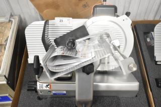 BRAND NEW Globe S13A-24 meat slicer, 13" stainless steel, manual, with blade sharpener, 110V, 1 phase, commercial use.