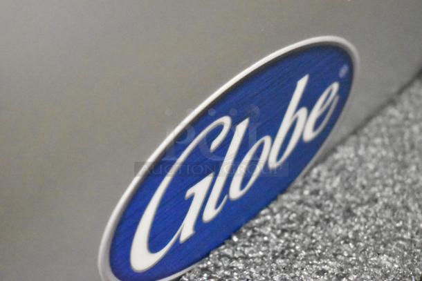 Globe S13A-24 stainless steel meat slicer, brand new, features 13" blade, blade sharpener, 110V, 1 phase.