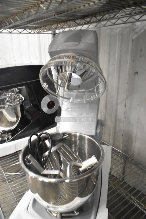 Brand new Varimixer V5A 5 Qt dough mixer with bowl, guard, whisk, paddle, dough hook. 120V, 1-phase, countertop model.