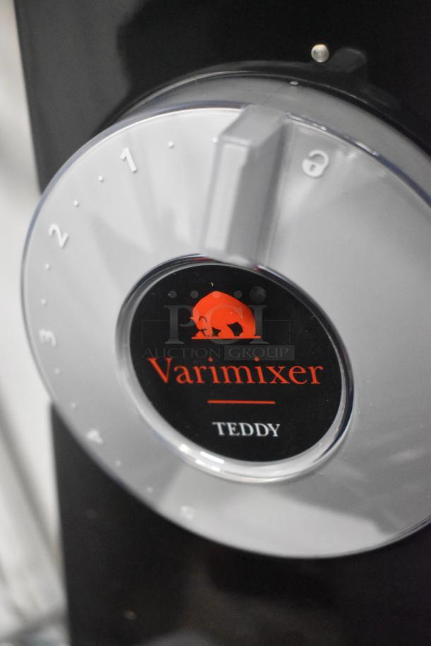 Brand new 2021 Varimixer V5A Teddy 5-quart dough mixer, featuring speed dial, Varimixer logo, 120V, 1-phase.
