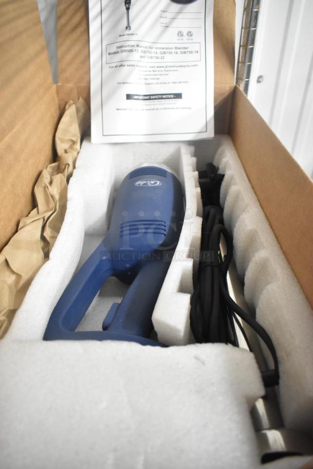 Brand new 2023 Globe GIB750-18 Commercial 18" Immersion Blender, 120V, in original packaging with manual.
