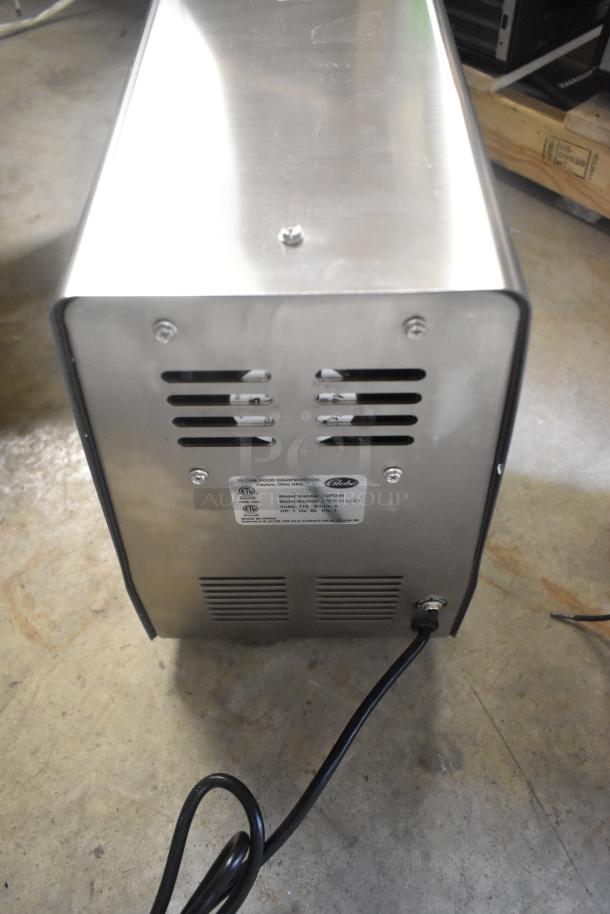 Brand new 2023 Globe GPD-H stainless steel commercial countertop power drive unit, #12 hub, 120V, 1 phase, with visible model label.