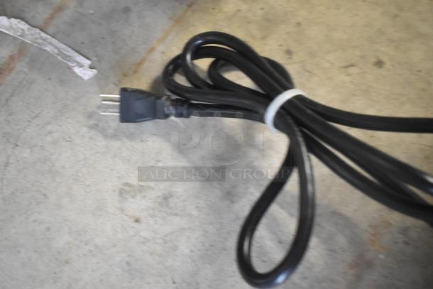 Power cord for Globe GPD-H Power Drive Unit, 120 Volts, 1 Phase, new condition, wrapped with a white zip tie.