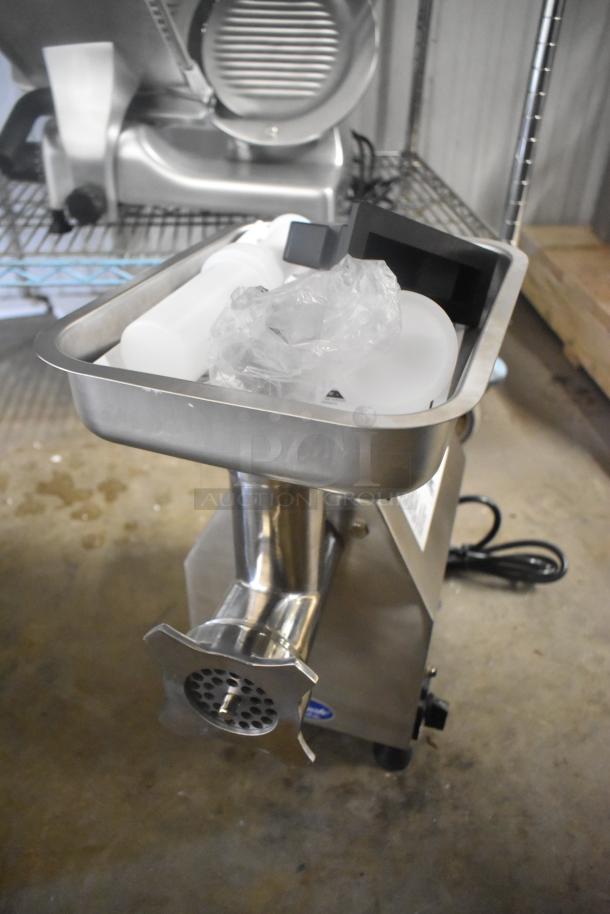 BRAND NEW 2024 Globe CM12 Stainless Steel Meat Chopper, #12 Head, 250 lbs/hr, Countertop, 120V, 1 Phase.