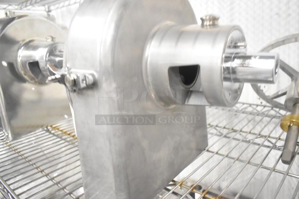 Brand new Globe metal commercial pelican head, no blade. Stainless steel construction, ideal for commercial use.