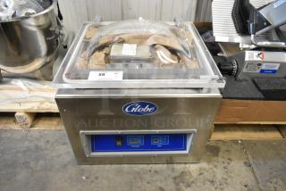 Brand new 2023 Globe GVP20 stainless steel commercial vacuum sealer with 16 1/2" seal bar, 110V, 1 phase.