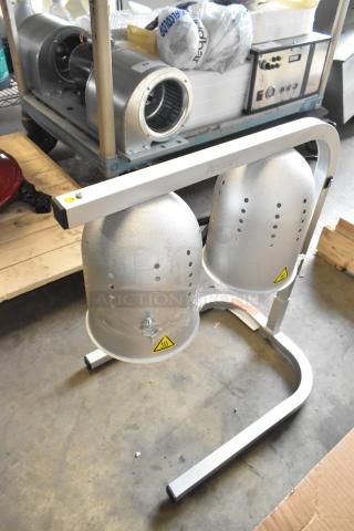 Adcraft HL-2 double heat warming lamp, metal construction, countertop design, 120 volts, excellent condition.