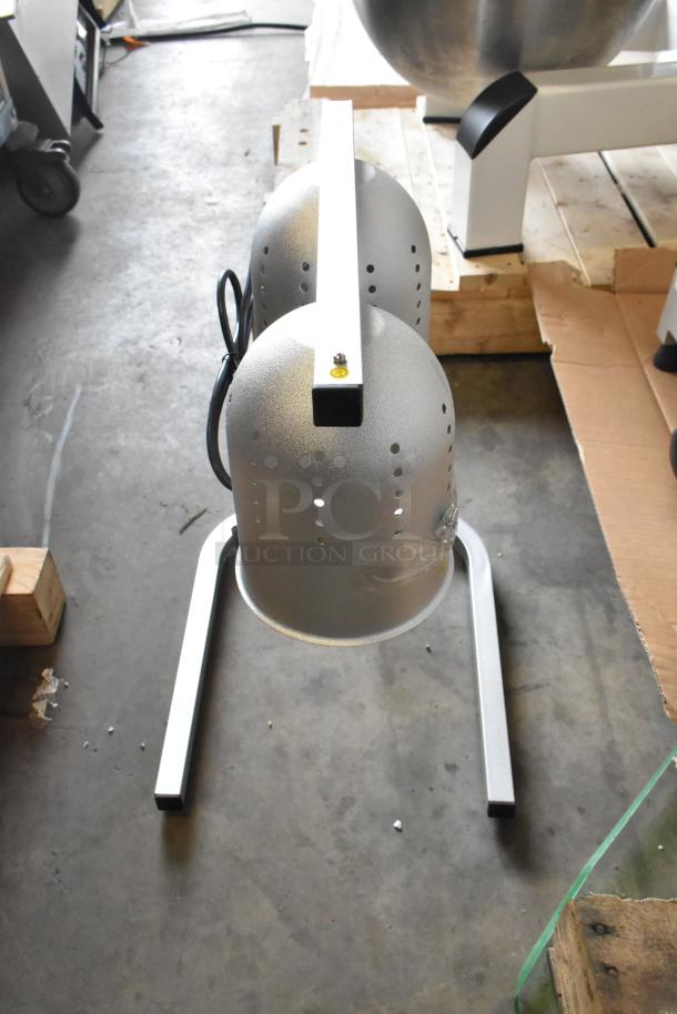 Adcraft HL-2 metal commercial countertop double heat warming lamp, 120 volts, 1 phase, in good condition.