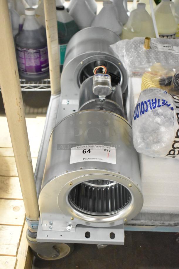 Genteq 71241560 metal blower, 208-230V, 1 phase, in good condition with visible label from PCI Auctions, lot 64.