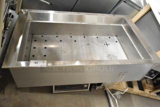 Hatco HCWBIR-3DA stainless steel commercial two pan dual temperature hot/cold food well, 120/208V, 1 phase, auction tag visible.
