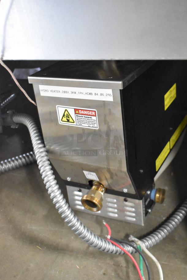 Hatco HCWBIR-3DA dual temperature food well, stainless steel, 120/208V, 1 phase; features caution labels and wiring.