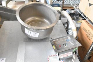 Wells Metal Commercial Round Drop In Food Warmer, 120 Volts, 1 Phase, used. Features a stainless steel finish and control panel.
